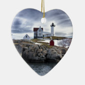 De vuurtoren van Cape Neddick, York, Maine Keramisch Ornament (Rechts)