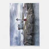 De vuurtoren van Cape Neddick, York, Maine Theedoek (Verticaal)