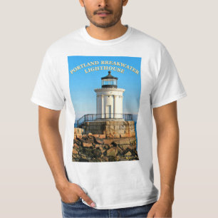 De Vuurtoren van de Golfbreker van Portland, de T-shirt