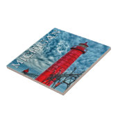 De vuurtoren van Grand Haven | Michigan Tegeltje (Zijkant)