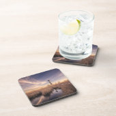 De vuurtoren van het eiland Bodie op Sunset Bier Onderzetter (Rechterzijde)