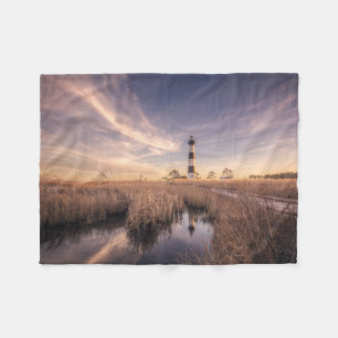 De vuurtoren van het eiland Bodie op Sunset Fleece Deken