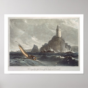 De vuurtoren van Lands End, Cornwall, f Poster
