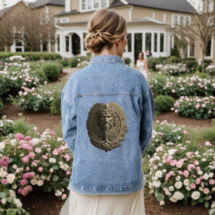 De waakzame geest van de natuur: groen Man Denim Jacket