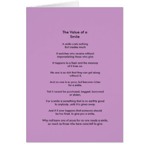 De waarde van een glimlach-gedicht