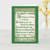 De waarde van een vriend - Robert Louis Stevenson Kaart (Gele Bloem)