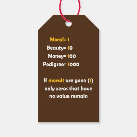 De waarde van moraal in het leven cadeaulabel (Voorkant)