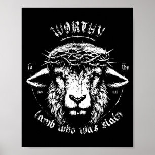 De waardige is het Lam dat is geslacht Openbaring Poster