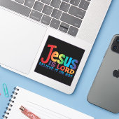 De waarheid over Jezus Sticker...zwart Sticker (Laptop met iPhone)