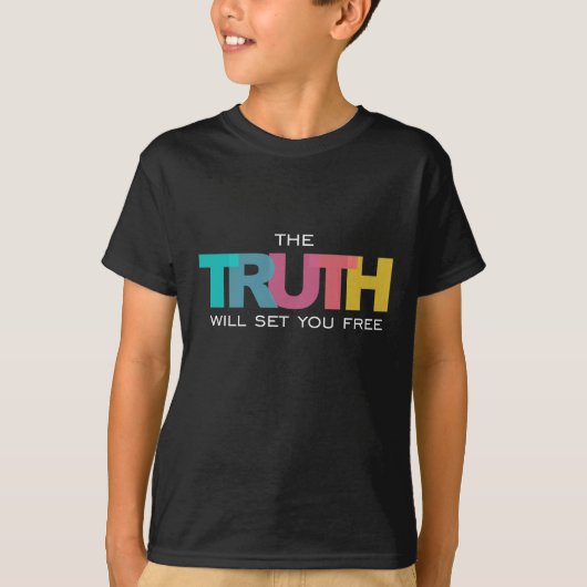 De waarheid zal je bevrijden t-shirt (Voorkant)