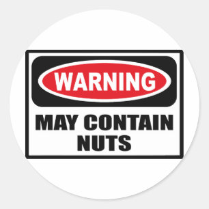 De waarschuwing KAN NUTS-Sticker BEVATTEN Ronde Sticker