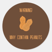 De waarschuwing kan Peanuts Classic ronde Sticker (Voorkant)