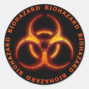 De Waarschuwing van de Zombie van Biohazard Ronde Sticker