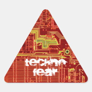 De waarschuwingssticker van Technofear Driehoek Sticker