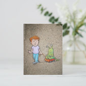 de wagenrit van sluggo briefkaart (Staand voorkant)