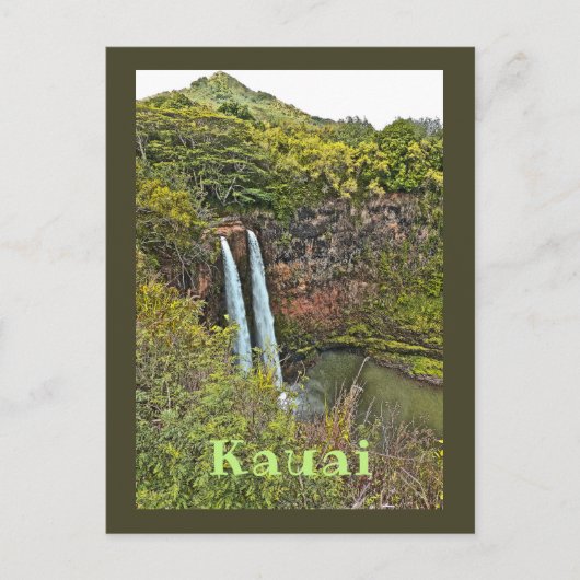 De Wailua waterval op Kauai Briefkaart (Voorkant)
