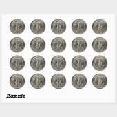 De Walking Liberty halve dollar Ronde Sticker (Vel)