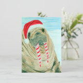 De Walrussen van Kerstmis Feestdagenkaart (Staand voorkant)
