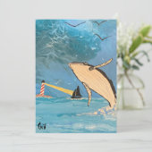 DE WALVIS EN DE VUURTOREN BEDANKKAART (Staand voorkant)