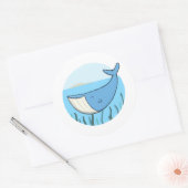 De walvis ronde sticker (Envelop)