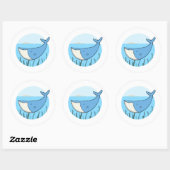 De walvis ronde sticker (Vel)