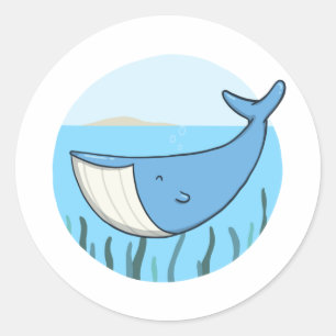 De walvis ronde sticker