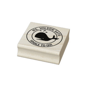 De walvis van de leraar om een stempel aan te bren