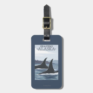 De Walvissen van de orka #1 - Skagway, Alaska Bagagelabel