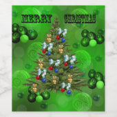 de wandelbalken van het kerstontwerp, wijn etiket (Enkel label)