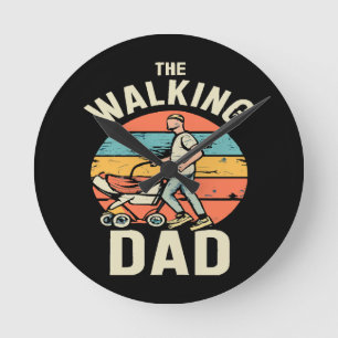 de wandelende papa ronde klok