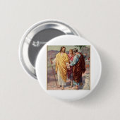 De wandeling naar emmaus ronde button 5,7 cm (Voorkant /achterkant)