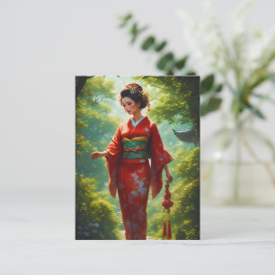 De wandeling van de kimono briefkaart