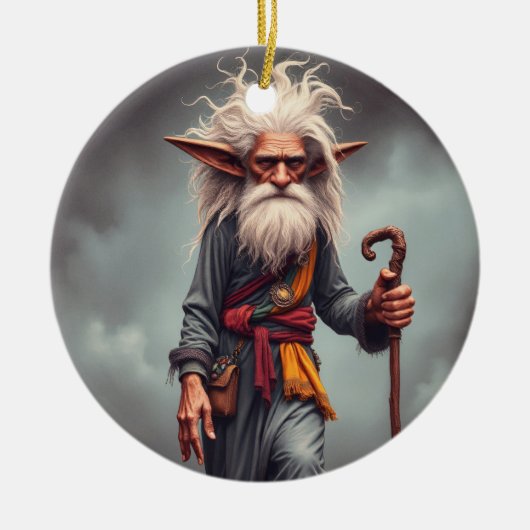 De Wandering Elf Wizard Keramisch Ornament (Voorkant)