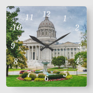 De wandklok van het Missouri Capitol Vierkante Klok