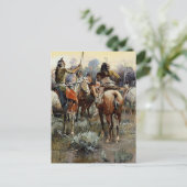 "De wapenstilstand" Westerne kunst van Charles M R Briefkaart (Staand voorkant)