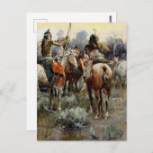 "De wapenstilstand" Westerne kunst van Charles M R Briefkaart (Voorkant / Achterkant)