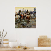 "De wapenstilstand" Westerne kunst van Charles M R Poster (Keuken)