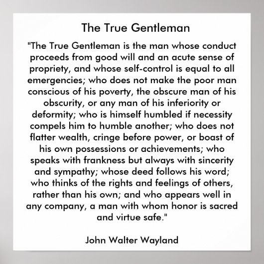 De ware Gentleman Poster (Voorkant)