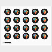 De ware grootte van Afrika Ronde Sticker (Vel)