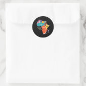 De ware grootte van Afrika Ronde Sticker (Tas)