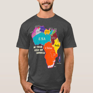De ware grootte van Afrika T-shirt