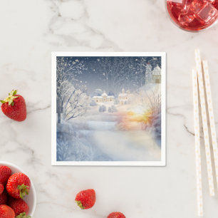 De warmte van de zon in de winter servet