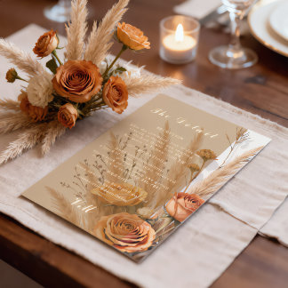 De warmte van herfst bruiloft detailkaart RSVP kaartje