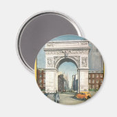 De Washington Arch. New York.  schilderen. Magneet (Voorkant / Achterkant)