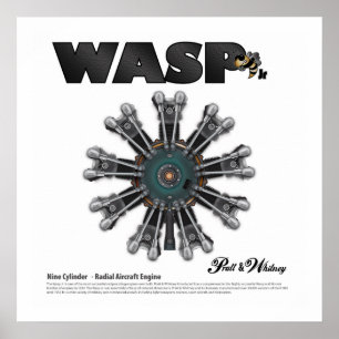 De "Wasp Jr." Radiale-engine Art Poster