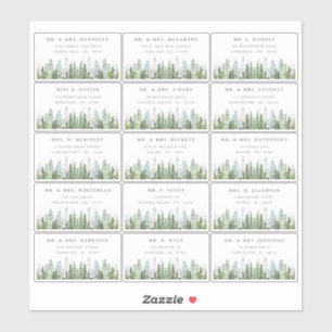 De Watercolor Pine Tree Forest Trouwcollectie Sticker