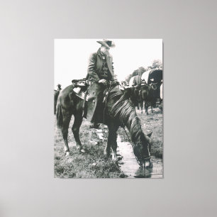 De watergatencowboy op paardendoek Print