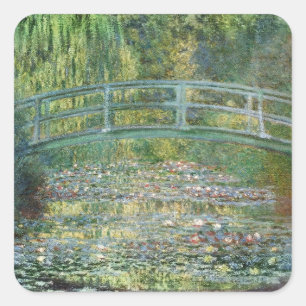 De waterlelie vijver Franse schilderkunst Vierkante Sticker