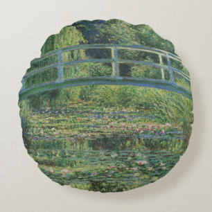 De Waterlelie Vijver, Landschap Olie Schilderij, M Rond Kussen