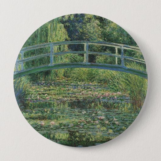 De Waterlelie Vijver, Landschap Olieverf, Monet Ronde Button 4,0 Cm (Voorkant)